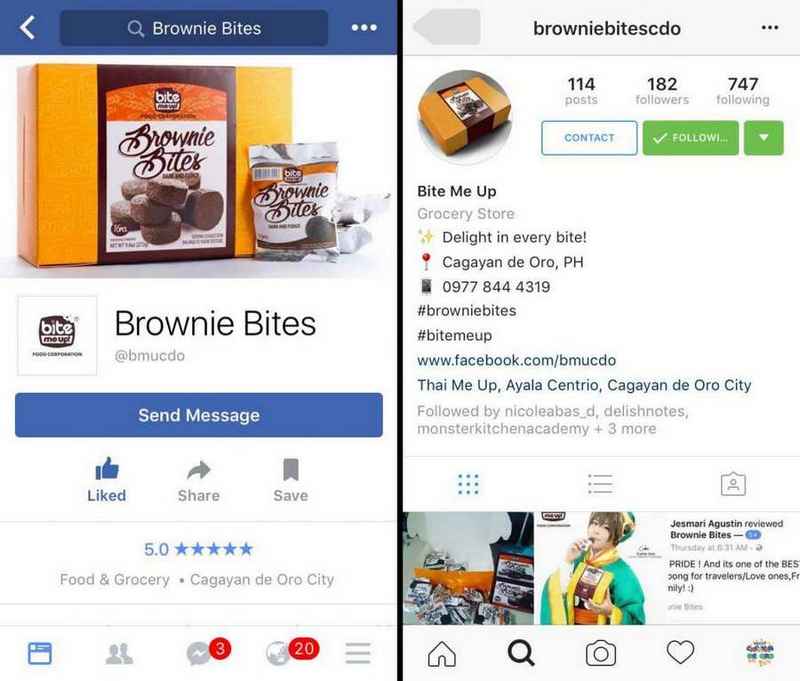 Brownie Bites Social Media