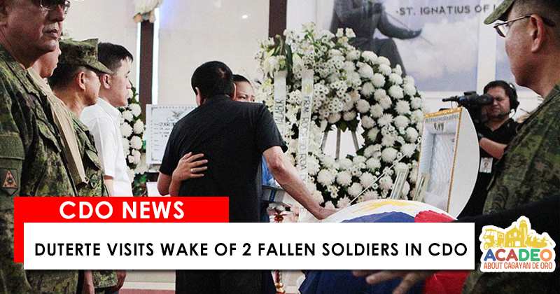 duterte visits wake of 2 fallen soldiers in cdo