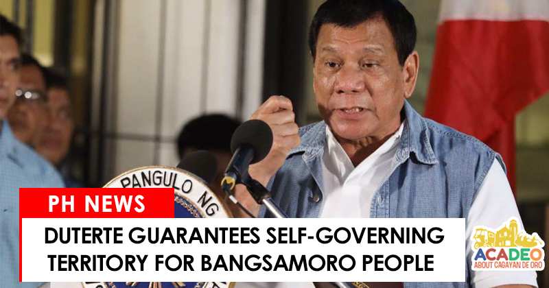 Duterte guarantees Bangsamoro territory