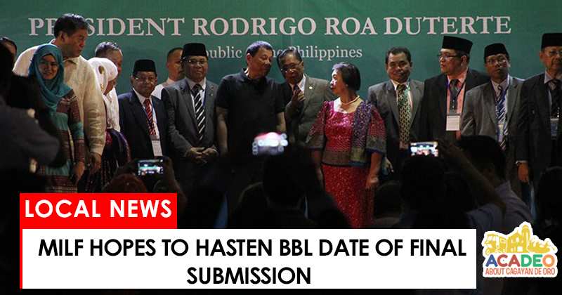 MILF hopes to hasten BBL date of final submission