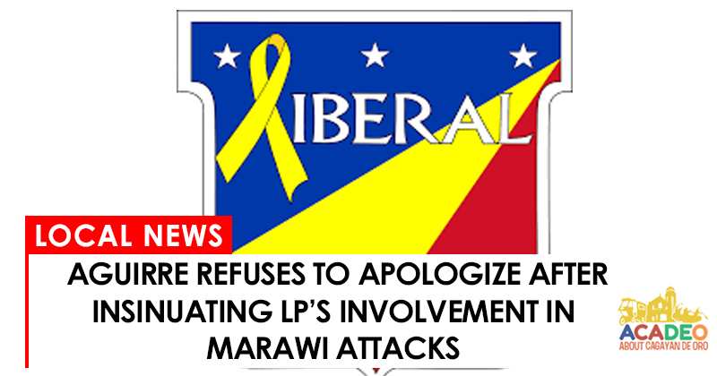 aguirre refuses to apologize for insinuating lp involvement in Marawi siege