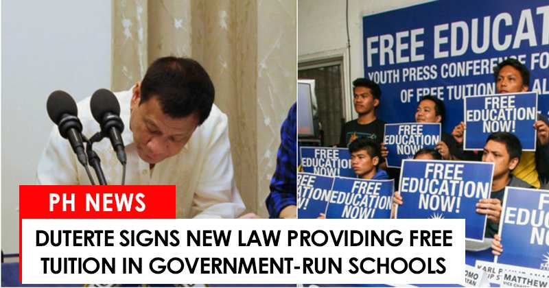 Duterte signs free tuition fee