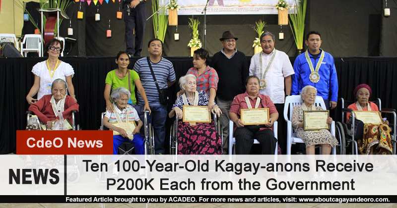 10 100-year-old Kagay-anons receive P200K from the government