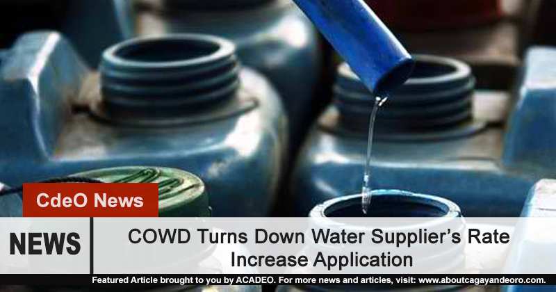 COWD Turns Down Water Supply's Request for Rate Increase