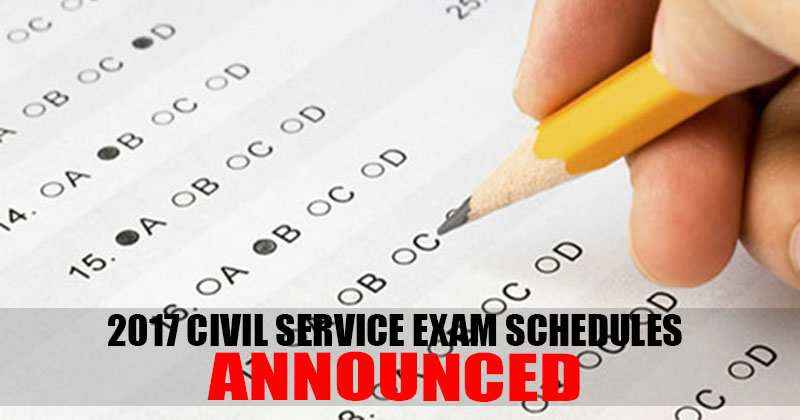 civil service exam 2017 schedule