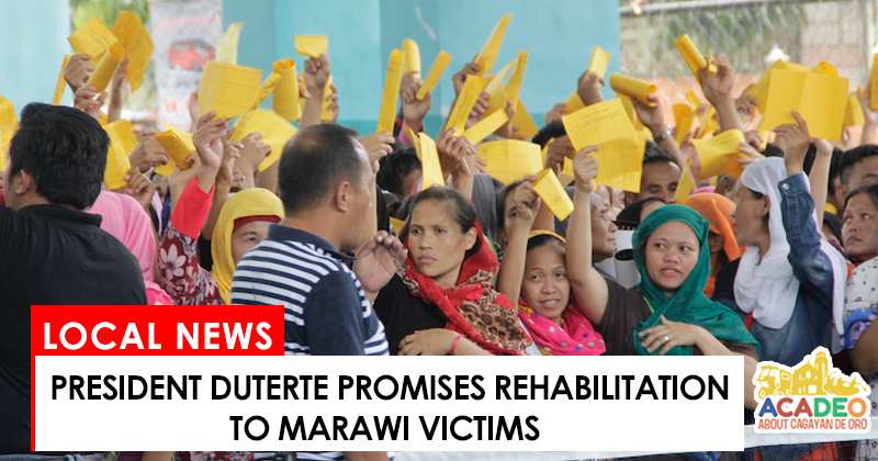 Duterte promises rehab to Marawi City siege victims
