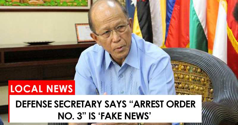 Justice Secretary says "Arrest Order No. 3" is fake news