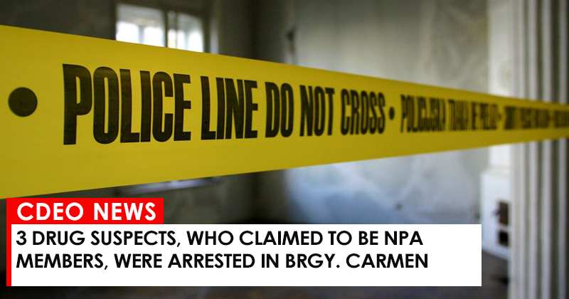 3 drug suspects, who claimed to be NPA members, were arrested in Brgy