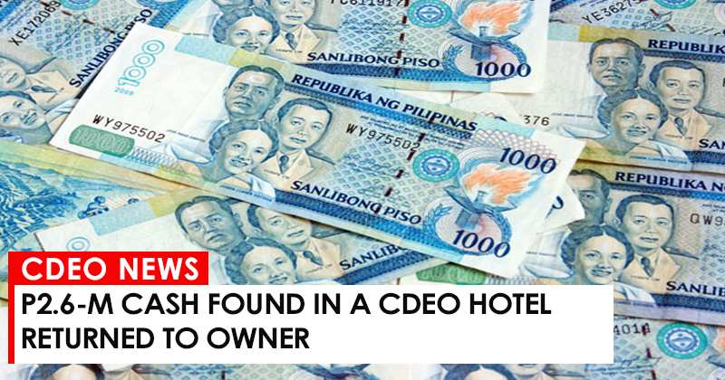 P2.6-M cash found in a CdeO hotel returned to owner