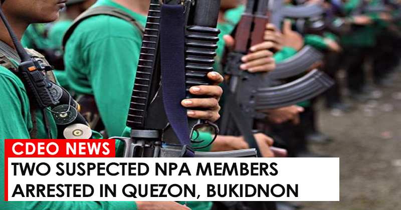 Two suspected NPA members arrested in Quezon, Bukidnon