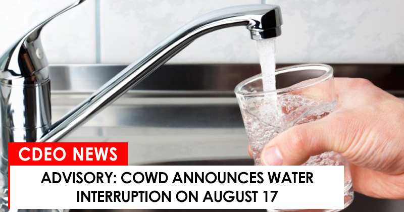Water interruption on August 17