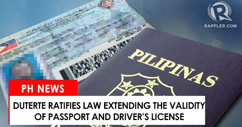 Duterte signs law extending the validity of passport and drivers license