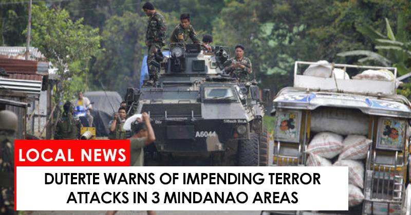 Duterte warns of impending attacks in 3 Mindanao areas
