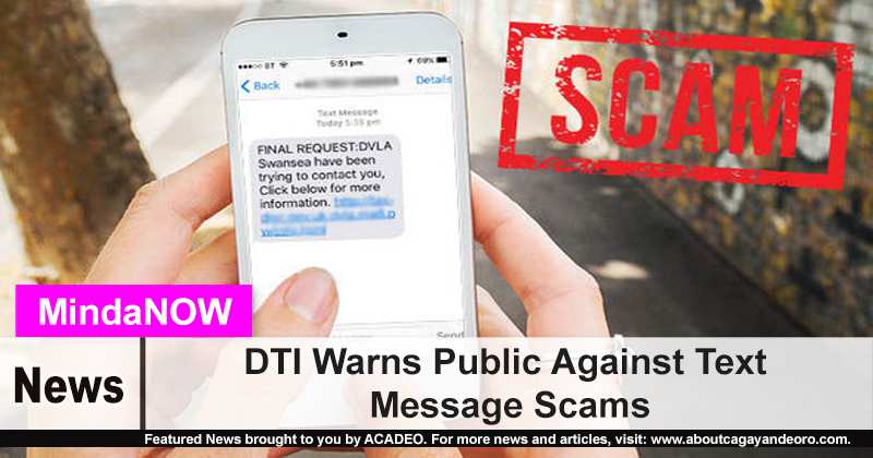 DTI Warns Public Against Text Message Scams