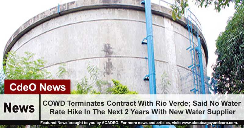 COWD Terminates Contract With Rio Verde; Said No Water Rate Hike In The Next 2 Years With New Water Supplier