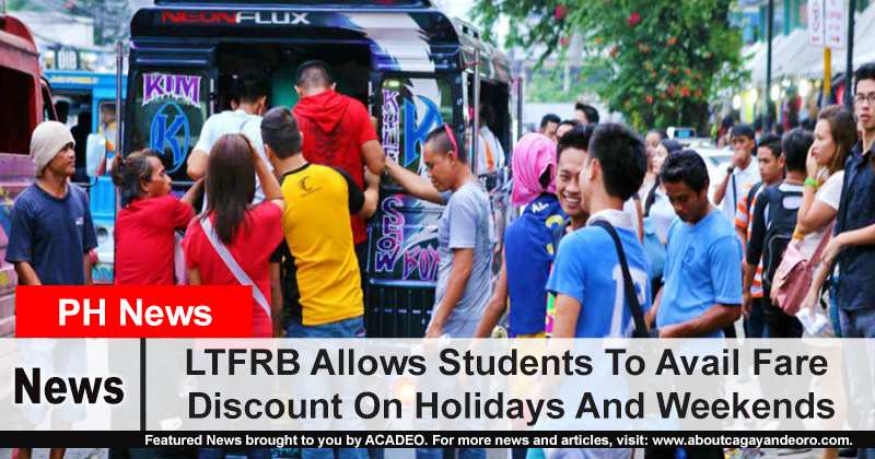 LTFRB Allows Students To Avail Fare Discount On Holidays And Weekends