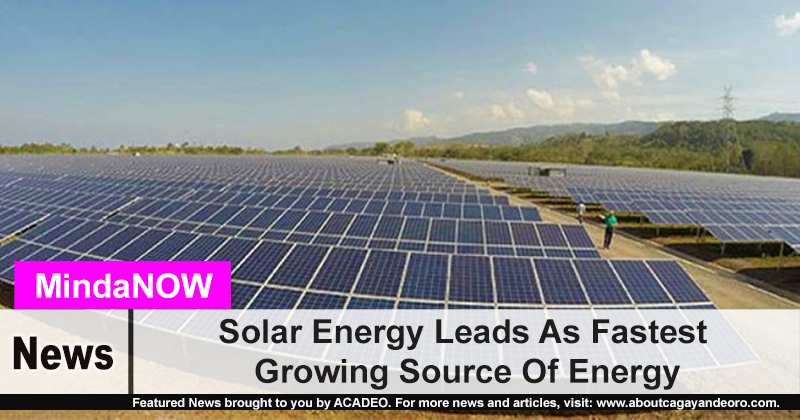 Solar Energy Leads As Fastest Growing Source Of Energy