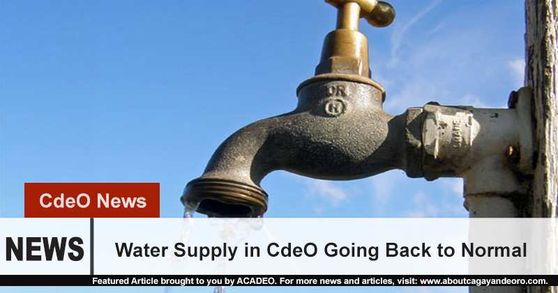 water supply in CdeO going back to normal
