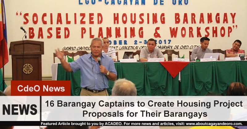 16 Barangay Captains to Create Housing Project Proposals for Their Barangays