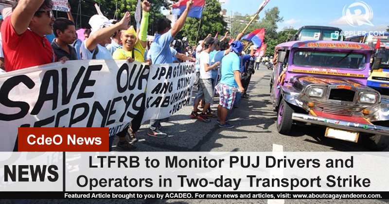 LTFRB to check on drivers and operators during the transport strike