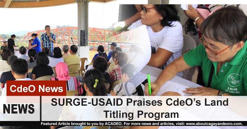 SURGE-USAID Praises CdeO's Land Titling Program