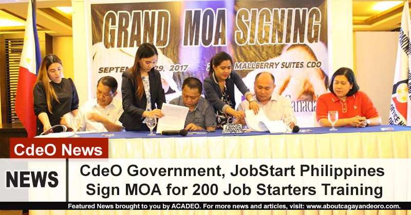 CdeO Government, JobStart Philippines Signs MOA for 200 job starters