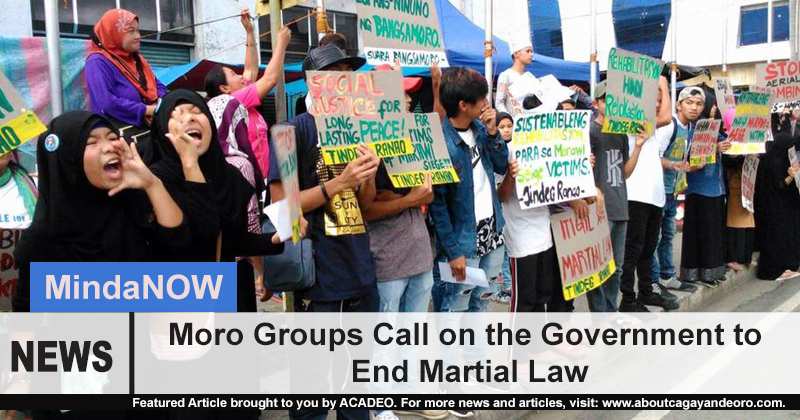 Moro Groups Call on the Government to End Martial Law