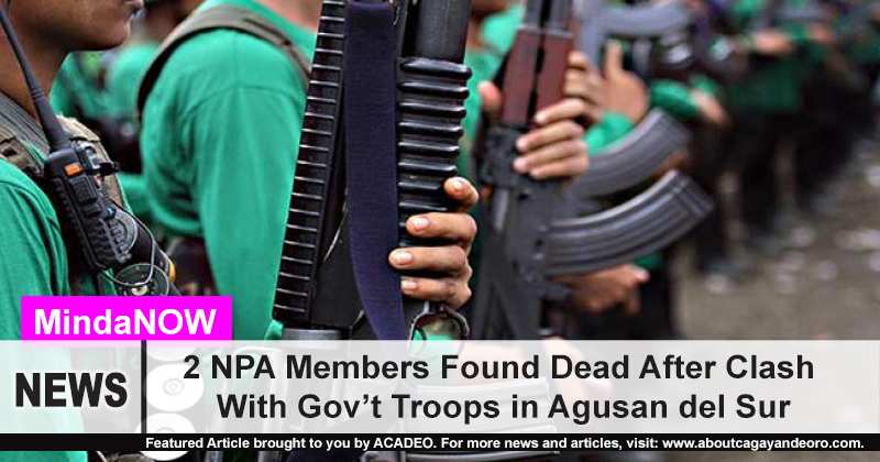 2 bodies of NPA members found in Agusan del Sur