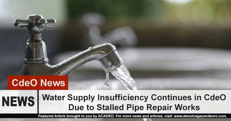 restoration of normal water supply extended due to stalled pipe water repair works