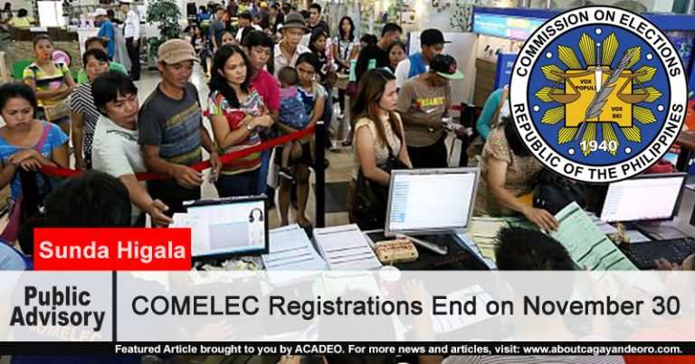 2017 COMELEC Registrations End On November 30