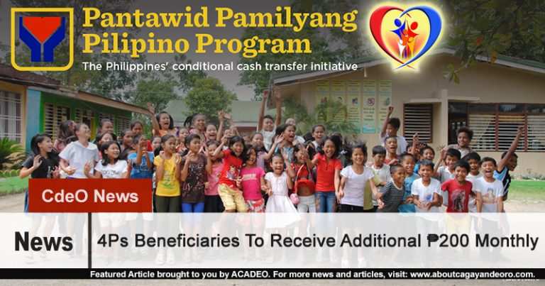 4Ps Beneficiaries To Receive Additional 200 Monthly
