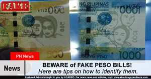 FAKE PESO BILLS