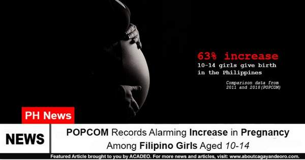 Popcom Records Alarming Increase In Pregnancy Among Filipino Girls Aged 10 14