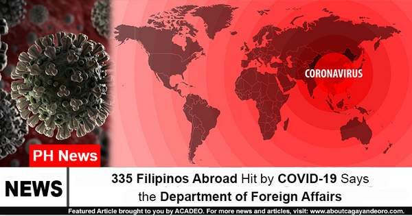 335 Filipinos Abroad Hit by COVID-19 Says the Department of Foreign Affairs