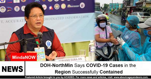 DOH-NorthMin Says COVID-19 Cases in the Region Successfully Contained