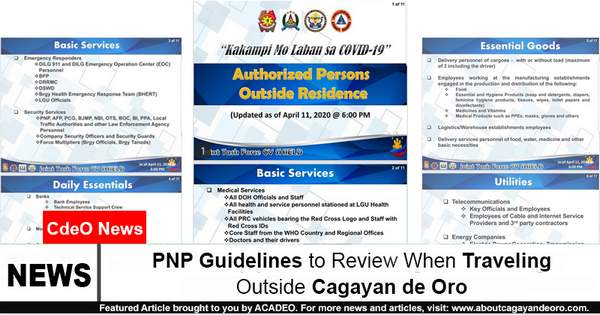 PNP Guidelines to Review When Traveling Outside Cagayan de Oro