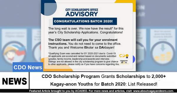 CDO Scholarship Program Grants Scholarships