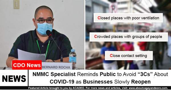 NMMC Specialist Reminds Public To Avoid 3Cs About COVID-19 As Businesses Slowly Reopen