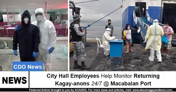 City Hall Employees Help Monitor Returning Kagay-anons 24 7 @ Macabalan Port