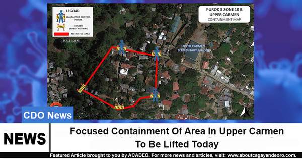 Focused Containment Of Area In Upper Carmen To Be Lifted Today