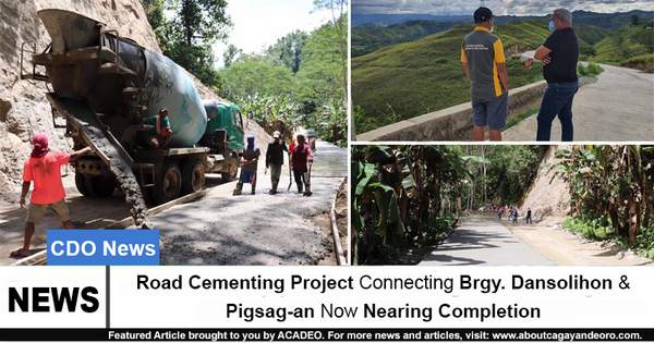 Road Cementing Project Connecting Brgy Dansolihon & Pigsag-an Now Nearing Completion