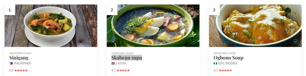 TasteAtlas ranking of vegetable soups in the world