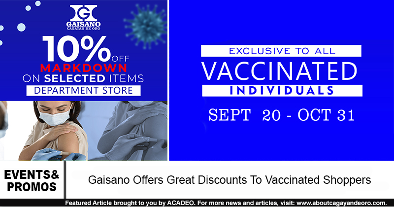 Gaisano Offers Great Discounts To Vaccinated Shoppers