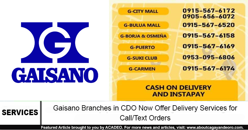 gaisano delivery services